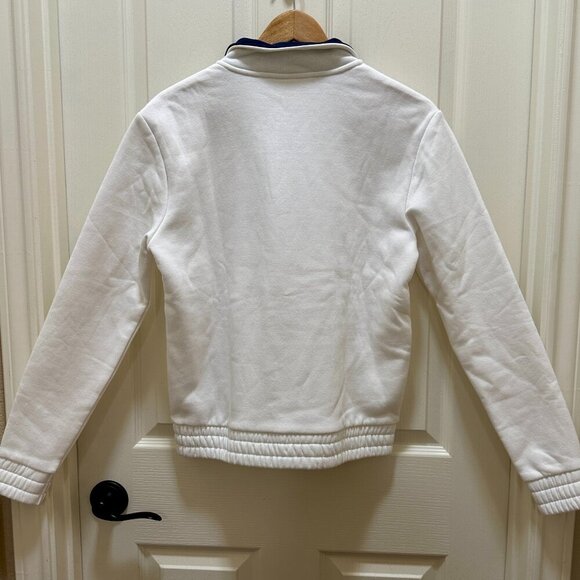 Fila Women's Fleece Pullover Sweatshirt Size S White With Blue Activewear Retro - Picture 11 of 13